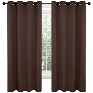 Deconovo Blackout Curtains, 2 Panels, Solid Thermal Insulated Grommet Drapes for Bedroom and Living Room