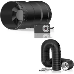 Dryer Vent Hose, 4'' Insulated Flexible Duct 16FT with 2 Duct Clamps and 4 Inch Inline Booster Duct Fan with Speed Controller - 130 CFM