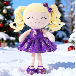 Gloveleya Christmas Gift Plush Girl Toy 12 Inch Stuffed Doll for Baby Girls 0 to 6 Years Birthday Present Holiday Collectible