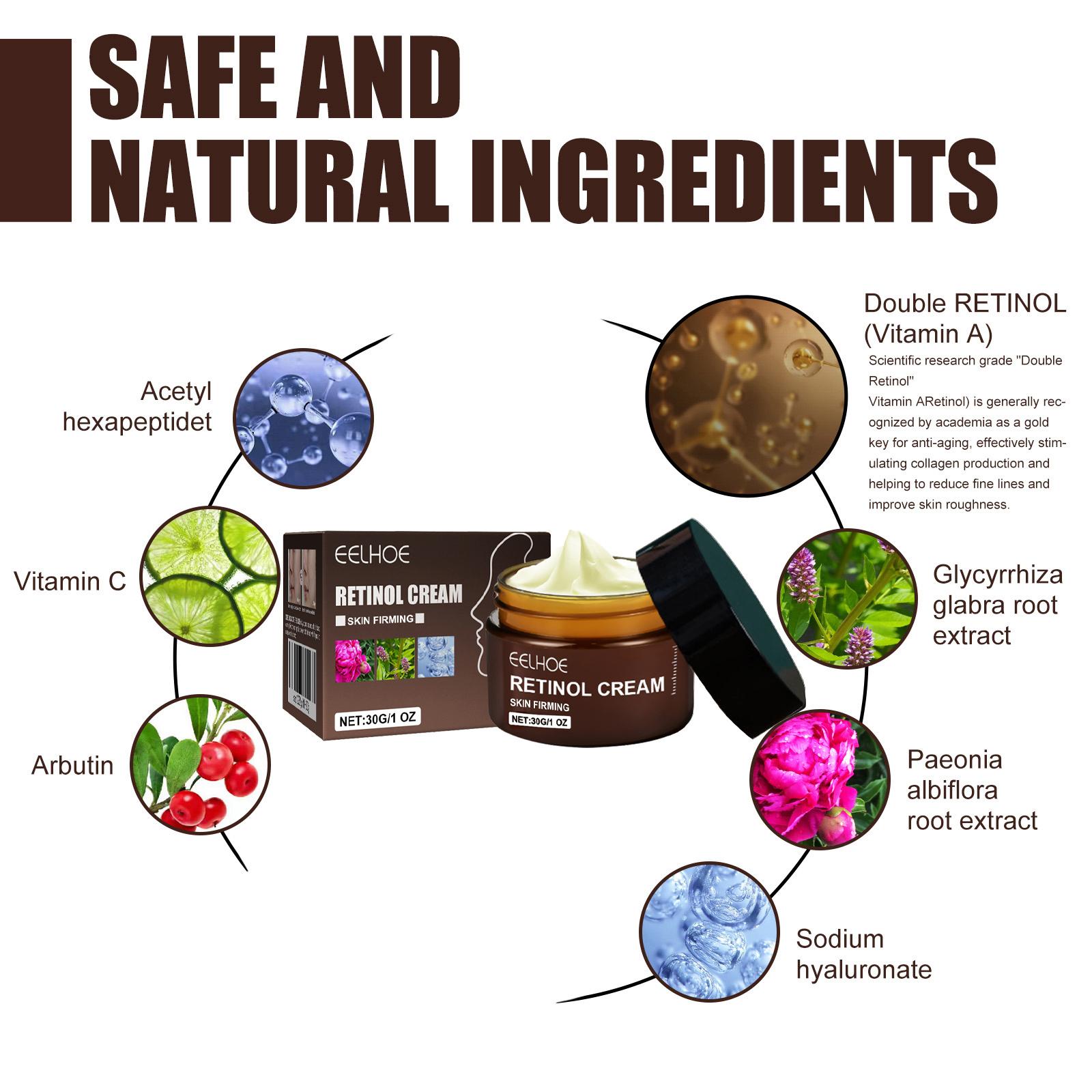 EELHOE Retinol Cream for Anti-wrinkle & Anti-aging, Firming & Tightening, Deep Moisture Hydration, Moisturizing Skincare - Hydrating