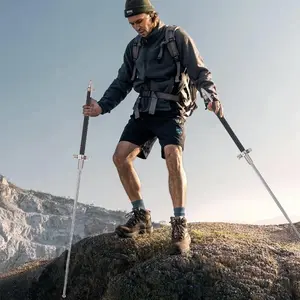 Multifunctional Telescopic Walking Stick, Telescopic Aluminum Trekking Poles for Outdoor Hiking Camping Backpacking Travel Emergency Survival