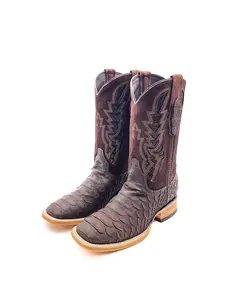 Cowboy Boot Brown Python Print