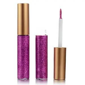 Glitter-Eyeliner,Purple-Red Giltter-Eyeliner, Long-lasting Waterproof Eye-Glitter Makeup, Silver, Gold, Purple Green High-pigmented Colorful Eye Liner Liquid