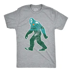 Mens Funny T Shirts Nature Bigfoot Sarcastic Sasquatch Graphic Novelty Tee For Men Mens Funny T Shirts Cool Vintage Fashion T-Shirt Gift Classic Menswear Funny Camping Short Sleeve Novelty Tees for Guys Light Grey