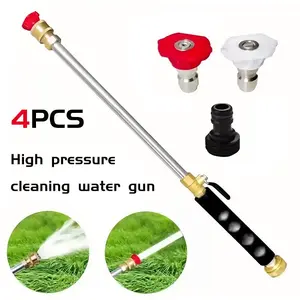 High Pressure Cleaning Spray Wand with Two Nozzles, Multi-Functional Garden Hose Attachment, Durable Aluminum Alloy, Battery-Free, Dual Nozzle