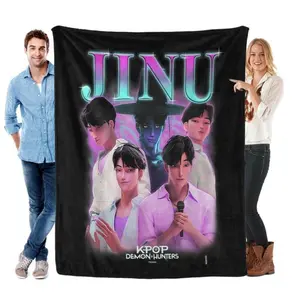 KPop Demon Hunters Printed Blanket For Men Women Warm Cozy Fluffy Throw Blankets For Bed,Zoey Rumi Mira, Gift For Men & Women & Kids, K-Pop Demon Hunters Blankets Halloween Gift Saja Boys Blanket Jinu Boo Baskets K-Pop Demon Hunters