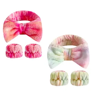 6-Piece Headband & Wristbands Set for Facial Cleansing, Skincare Spa Tools, Bow Headbands, Ideal Gift for Women & Girls, Perfect for Makeup & Skin Care