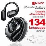 MINISO MS190 Translation Wireless Earbuds - Bluetooth 6.0 AI Translation Headphones, App Enabled, 134-Language Real-Time Voice Activation Headset, IPX5 Sweat-Ready Sports Earbuds, Long Endurance for Music & Calls, Gifts Adults Cool Gifts for Adults