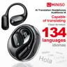 MINISO MS190 Translation Wireless Earbuds - Bluetooth 6.0 AI Translation Headphones, App Enabled, 134-Language Real-Time Voice Activation Headset, IPX5 Sweat-Ready Sports Earbuds, Long Endurance for Music & Calls, Gifts Adults Cool Gifts for Adults