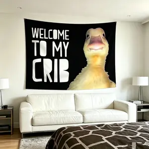 Welcome to My Crib Funny Banner Party Supplies Yard Tapestry for College Room  Teen Boys and Girls Wall Hanging Decoration Flags