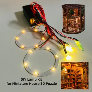 Warm White Micro Mini LED Ceiling Light Panel,DIY Lamp Kit for Miniature House 3D Puzzle,Small Light Accessory for Book Nook Display