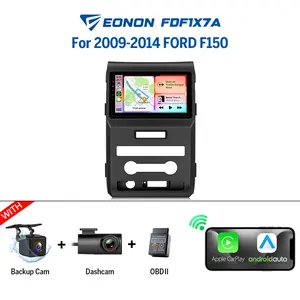 EONON Car Stereo with Dashcam & OBDII & Backup Camera for Ford F150 2009-2014, Wireless CarPlay & Android Auto, 9" Android 14 Touch Screen, 4GB + 64GB, Steering Wheel Controls, Sub, Bluetooth, GPS Navigation - FDF1X7A