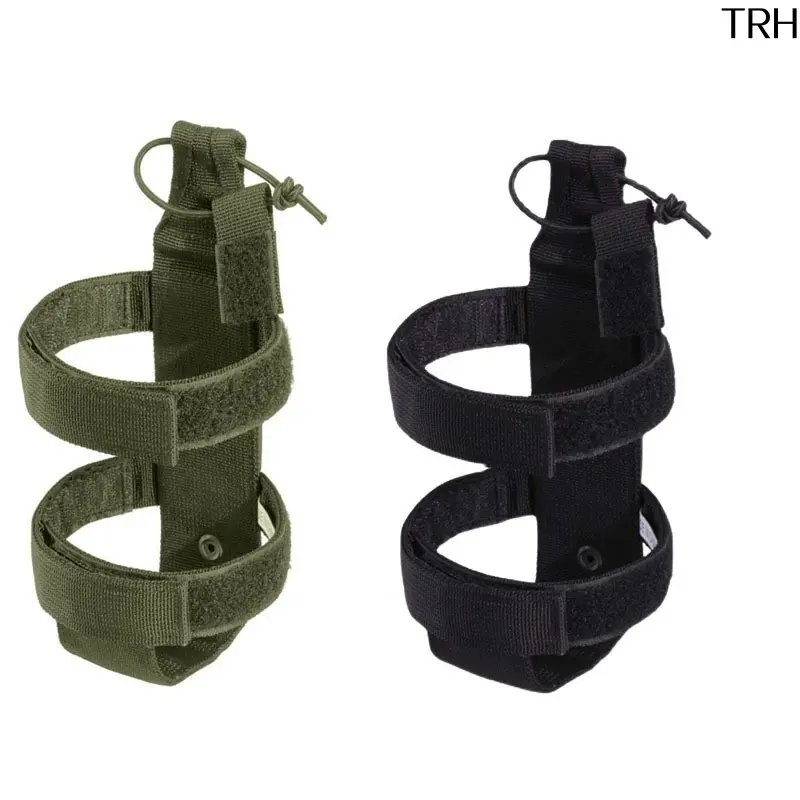 Sturdy Adjustable Molle Drink Bottle Holder with Molle Strap - Tactical Nylon Carrier, Universal Insulated Cup Sleeve, Prevents Bottle Shifting for Outdoor Hiking Backpack Waist Pack, Water Bottle Holder
