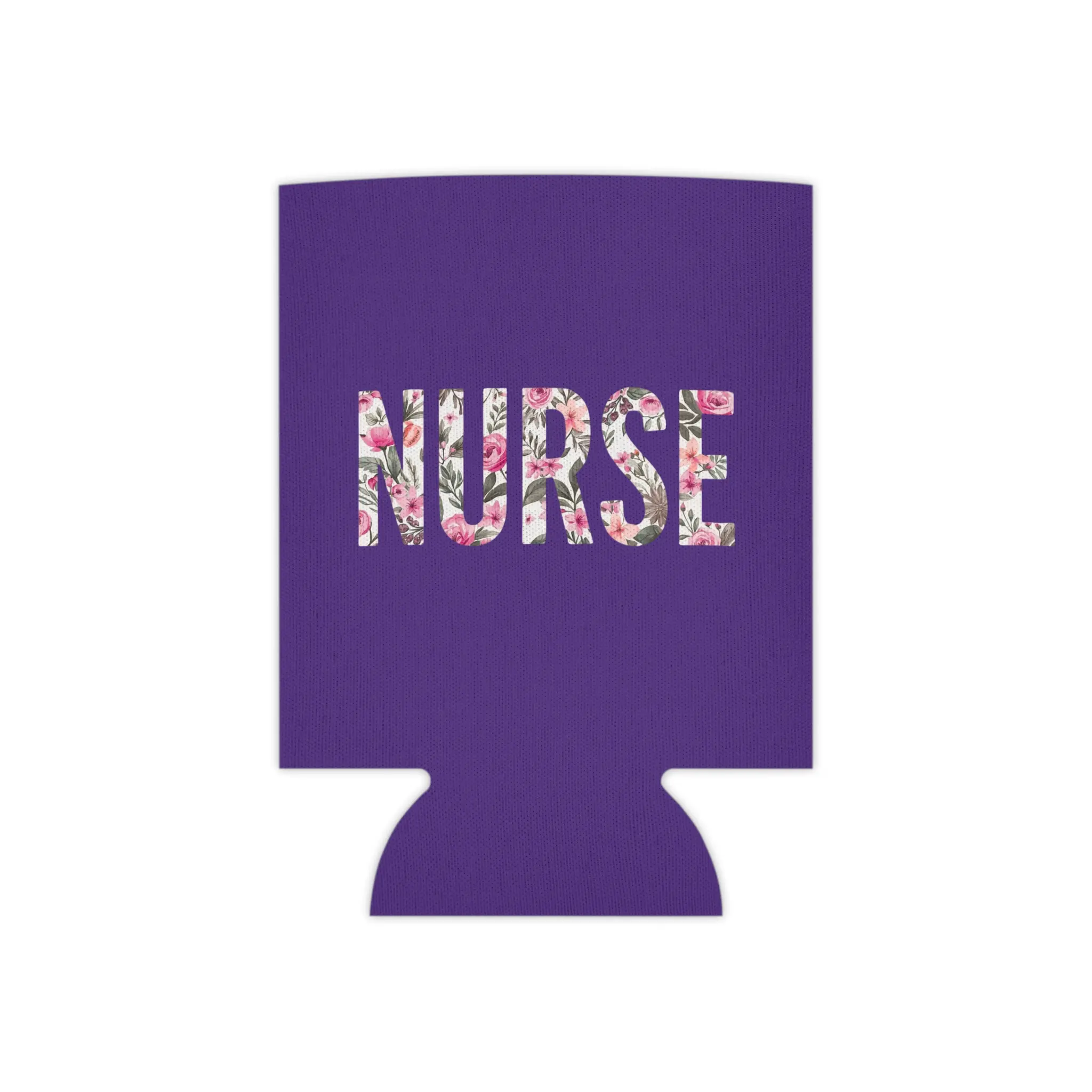 Nurse Floral Can Cooler | Insulated Beverage Koozie