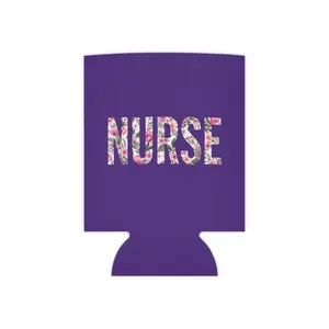 Nurse Floral Can Cooler | Insulated Beverage Koozie