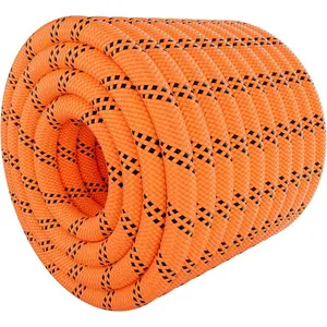 Braided Polyester Arborist Rope 3/8 inch X 120ft, 48 Strands, 3430 LBS Breaking Strength, Arborist Rigging Ropes for Rock Hiking Camping Swing Tree Rescue Outdoor Use, Orange