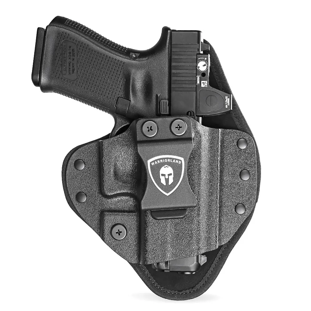 Right Hand WARRIORLAND Hybrid Kydex Universal IWB Holster for Concealed Carry – Fits Over 100 Models Including Glock 17/19/43X MOS, Sig P320, Taurus G2C, M&P M2.0, Springfield, CZ, Beretta APX A1 Compact ，Ruger & More – Optic Cut, Right-Hand Draw
