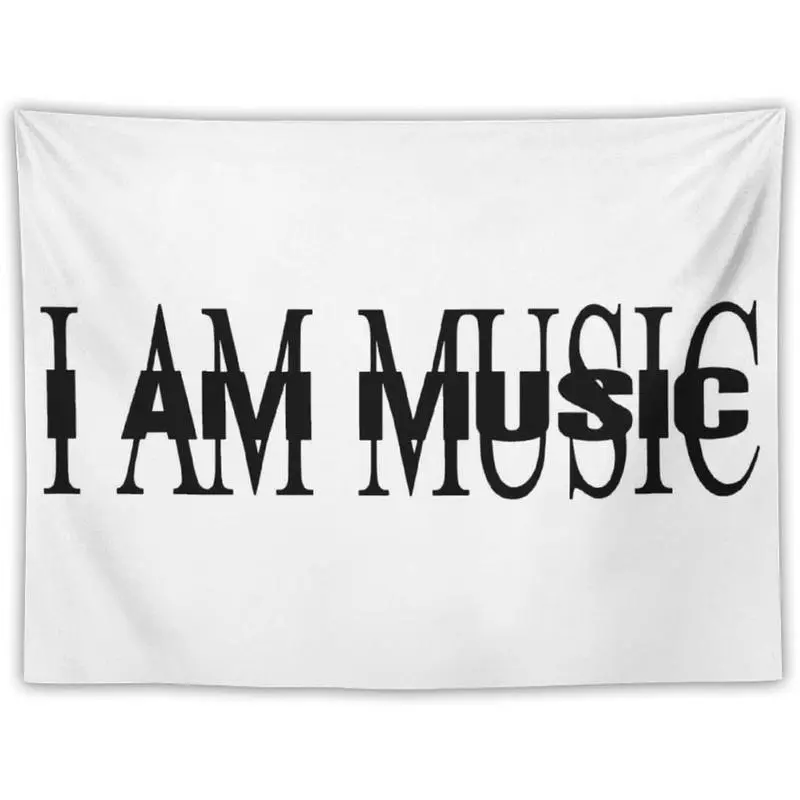 Tapestry  Emmwiony I AM MUSIC Album Cover Tapestry for Bedroom, College Dorm And Classroom 30"x40", Banner Poster Aesthetic Decorative Wall Tapestries Light Peach Decoration Print Home Textile