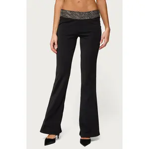 Edikted Women's Maricela Sequin Bead Bootcut Pants