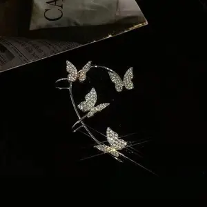 Luxury and luxurious, butterfly earbuds, ear bone clips without ear holes, super immortal and niche temperament, ear clips, and unique female personality earrings