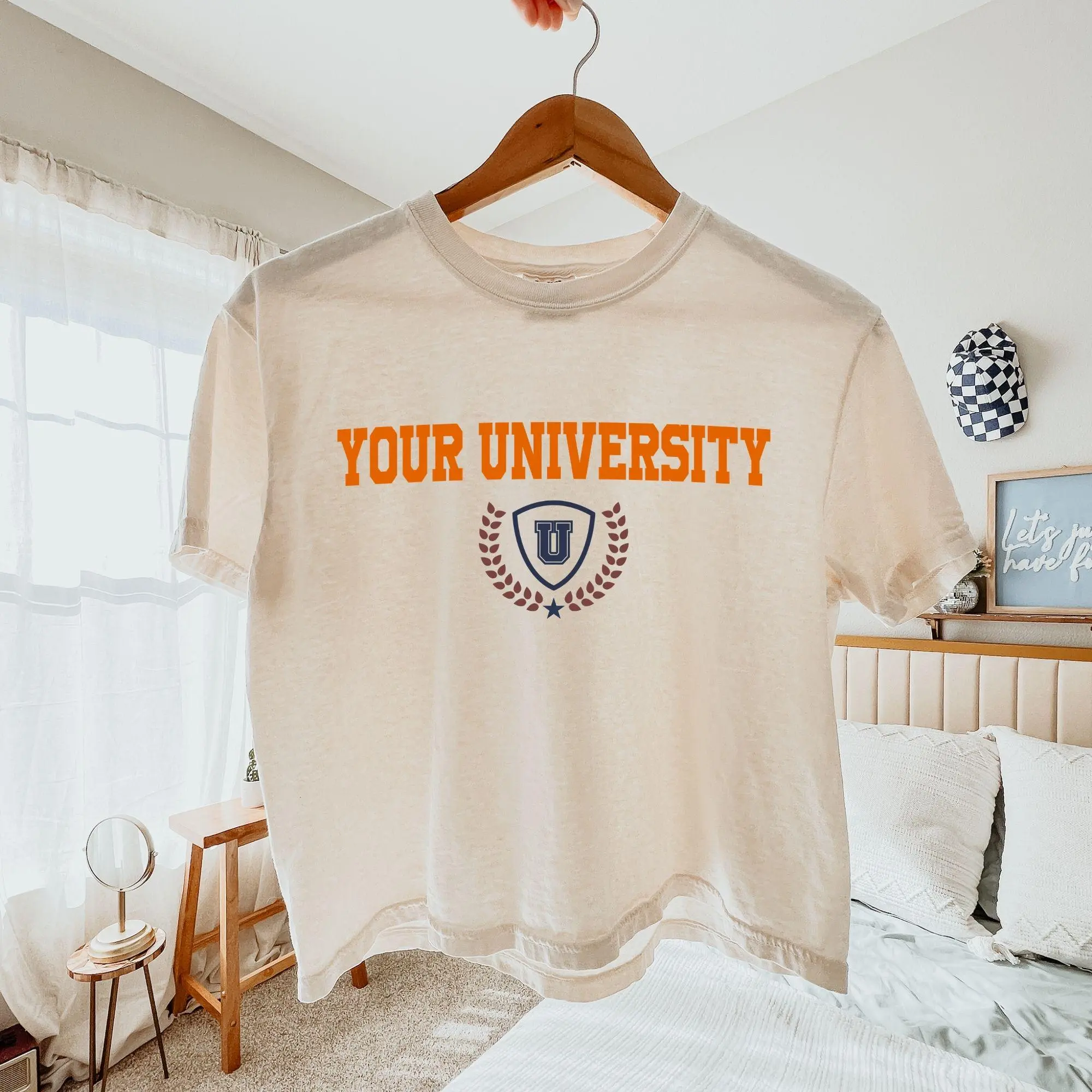 Custom College Logo Boxy Tee Personalized University Shirt Tailgate Game Day Top Commitment Day Gift Trendy Y2k