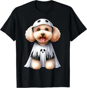 Funny Ghost Poodle Dog Lover Halloween Costume T-shirt