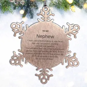 Motivational Nephew Snowflake Ornament, Nephew I can promise to love you for the rest of mine, Christmas Birthday Gift