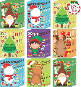 Stocking Stuffers for Kids - Christmas Stickers - DIY Christmas Crafts for Kid - Kids Xmas Decorations Gifts Games Party Favors Supplies (24 Sheets)