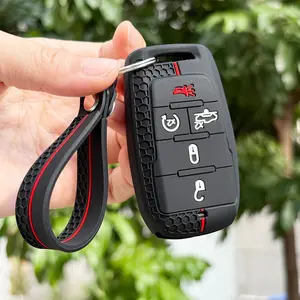Ram 1500 accessories Silicone Car Remote Cover Keychain Holder For dodge charger 1500 Ram 2500 TRX Key Case Caps Key Fob Protector