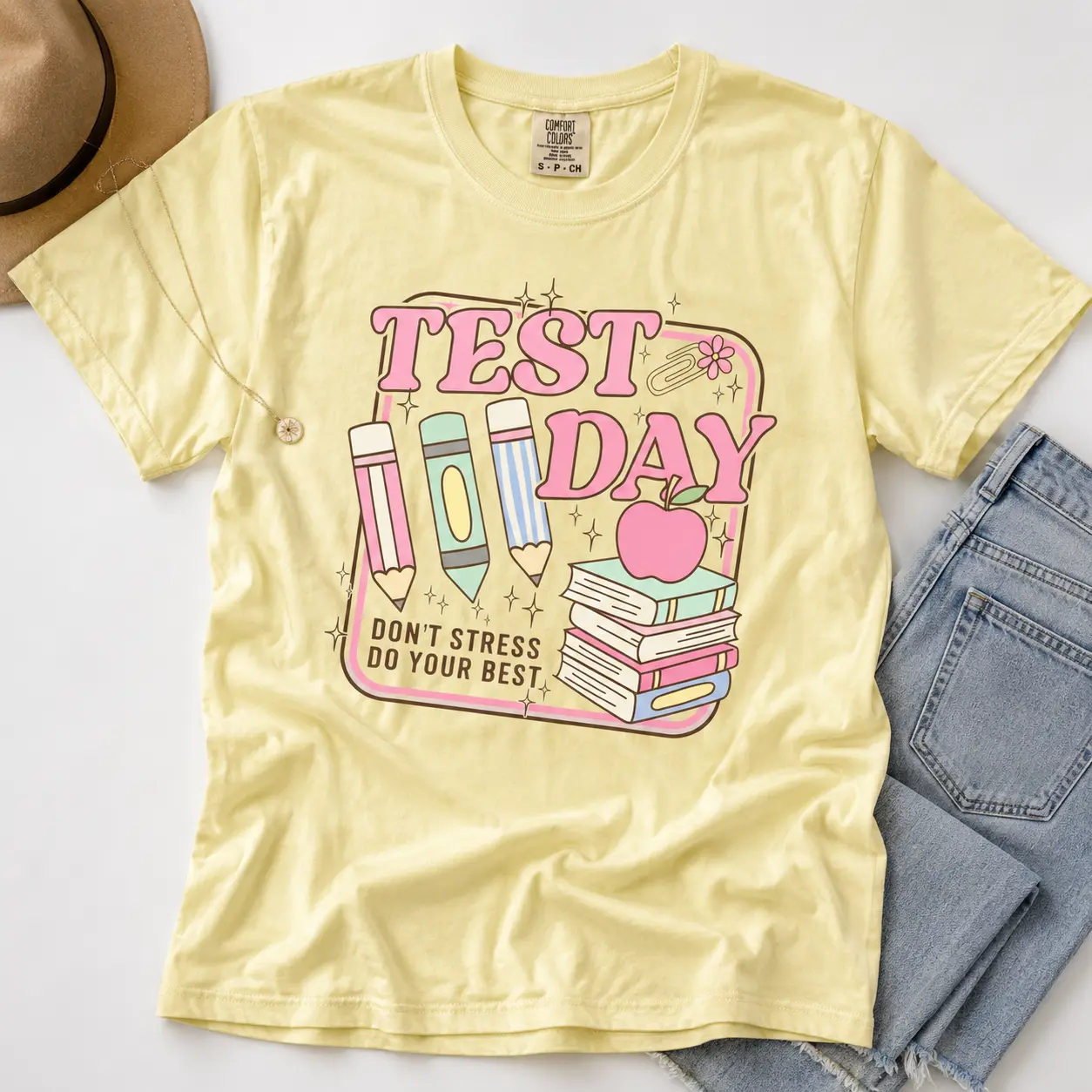 Comfort Colors Teacher Testing Shirt, Matching State Testing Graphic Tee, STAAR Testing T-shirt, Test Day Teacher Outfit, Teacher Team Gift - TrendWear USA