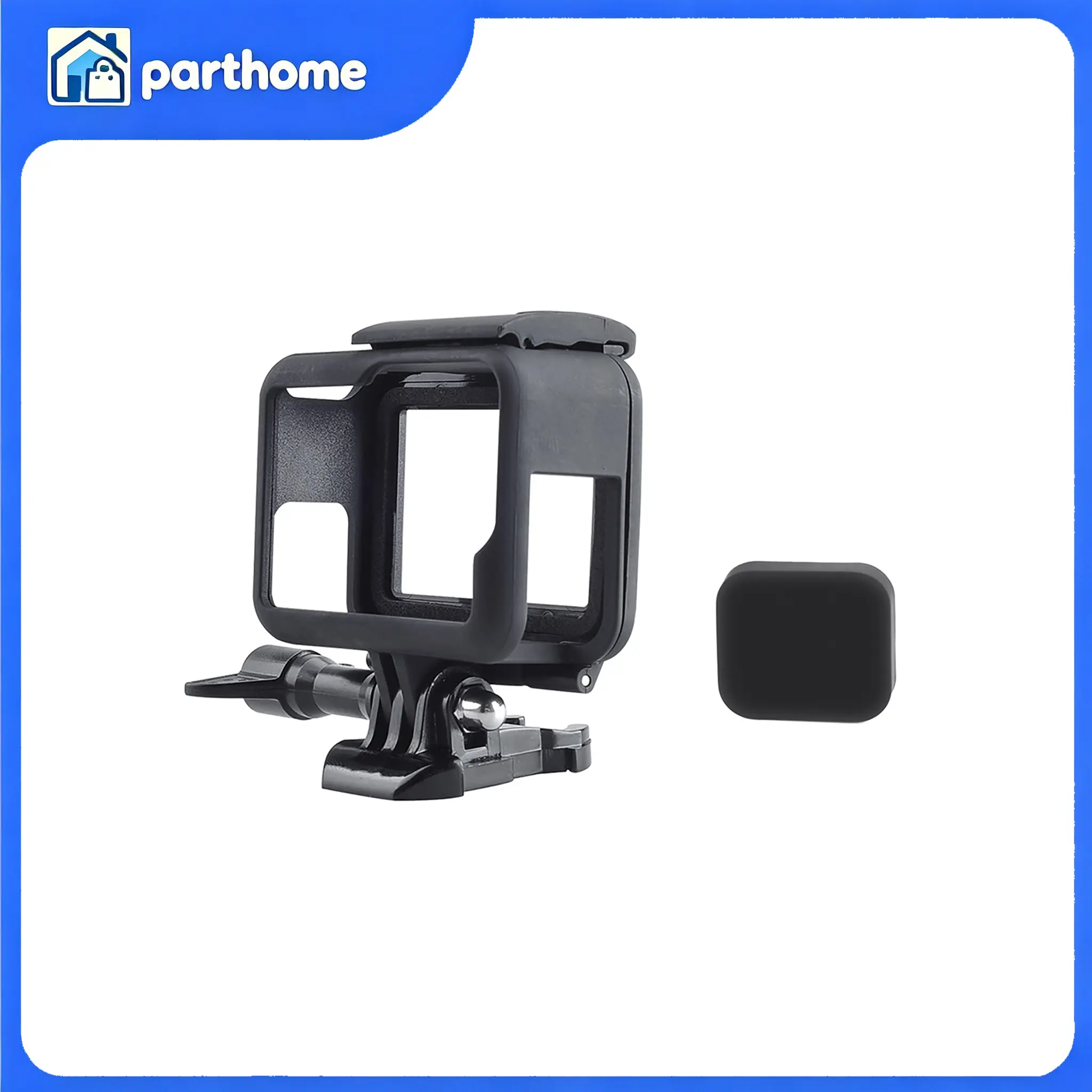 Protective Silicone-Plastic Housing Case Mount with Soft Lens Cover, Charging-Compatible Camera Accessory for GoPro Hero5, 6, 7 Black - Sports Camera Accessories for Hiking & Light Outdoor Use, Secure Connection campingessentials