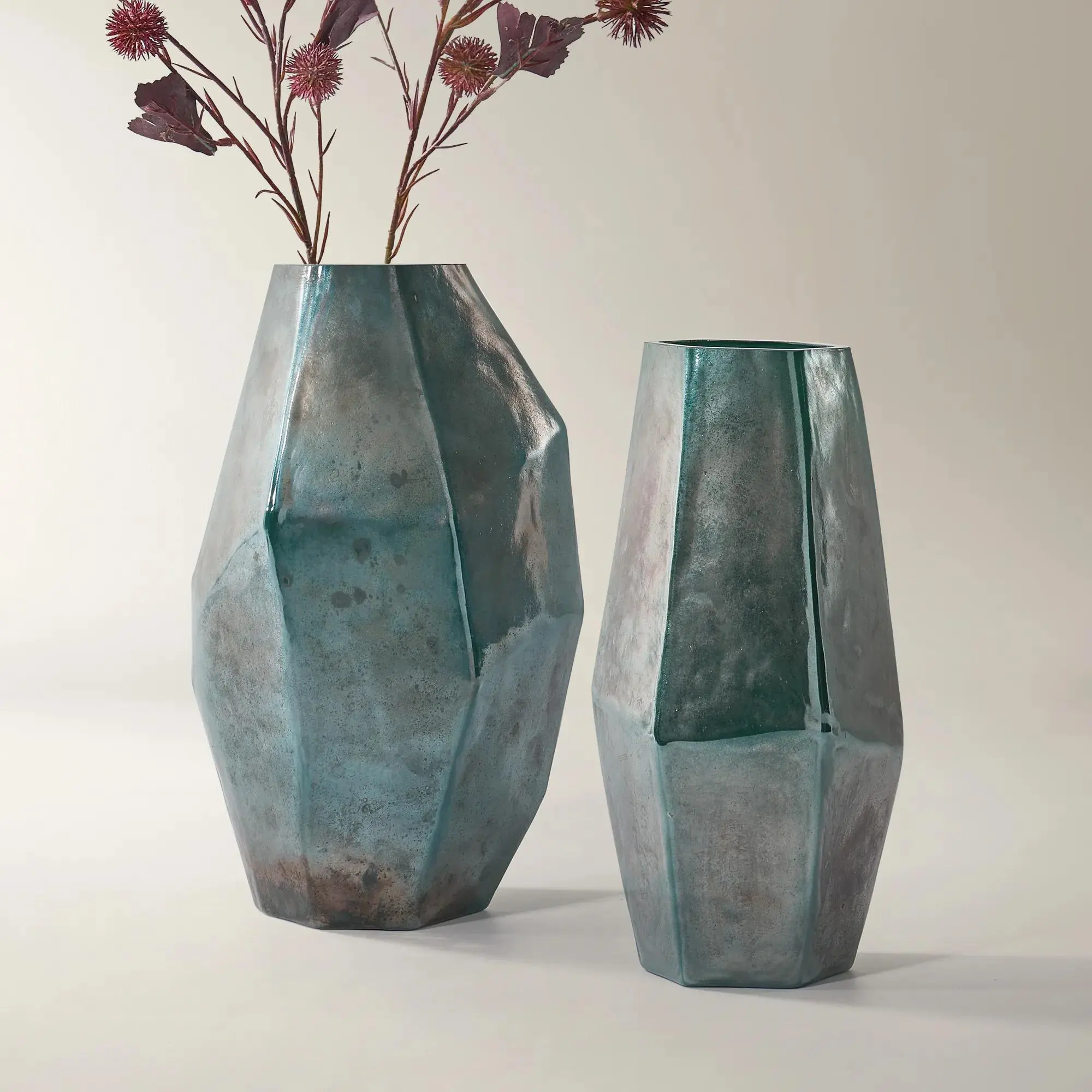 Z Gallerie Sienna Vase Geometric Decor Glass Light Flower Arrangement Vase Modern Plant Vase Decorative Vase
