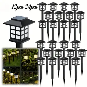 Solar Light Outdoors, 24/12-Pack IP44 LED Street & Landscape Garden Fixtures, Warm Glow for Sidewalks/Driveways, Thanksgiving/Christmas Decor Gifts,summervibes