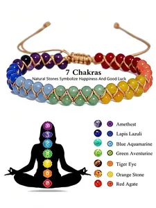 Veliora Gift B 7 Chakra Bracelet & Anklet Set for Women, Lapis Lazuli, Amethyst & Carnelian Beads, Yoga, Meditation & Energy Healing Jewelry, Happiness Zen Fidget Stretch life alert necklace