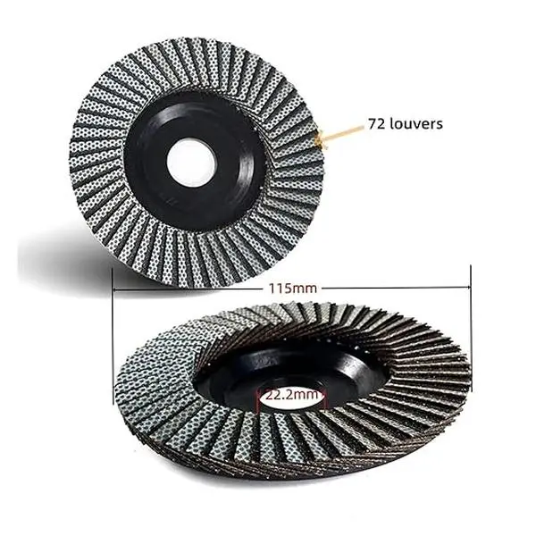 HUANG CHANG 4-inch (105 mm) electroplated diamond flap disc, 4-piece set; suitable for grinding metal, granite, glass, marble, quartz, stone, and ceramic tiles.