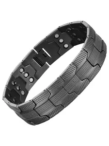 Vintage Copper Magnetic Bracelet, Gingham Design, Gauss Magnet, Suitable for Men Daily Wear, Father's Day Gift, All Seasons