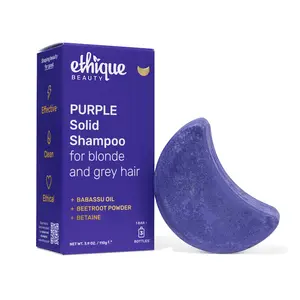 Ethique Purple Shampoo Bar - For Blonde and Grey Hair - Babassu Oil, Beetroot Powder, Betaine