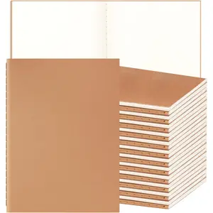 Kraft Notebooks Bulk, Journaling Notebooks, Soft Cover Composition Notebook, 8.3x5.5 Inches 60 Pages Travel Journal Notebooks Set for Work, School, Student, Kids, Writing