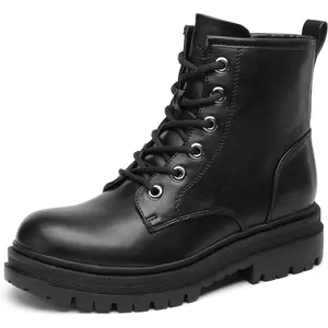 Combat Boots Ankle Booties Lace-up Platform Side Zipper Lug Sole Boots
