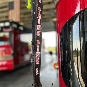 Breast Cancer Firefighter Radio Strap Set - Think Pink Awareness Design for Firefighter Use