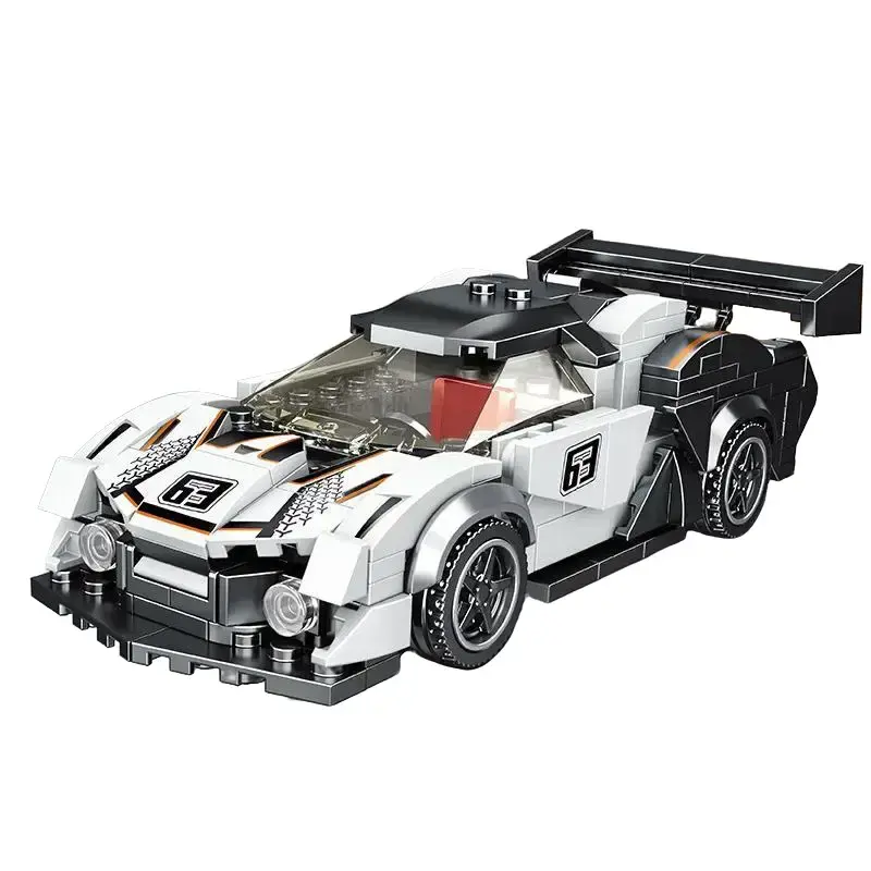 DIY Sports Car Building Blocks Kit, Creative Assembly Vehicle Model Toy, Educational Construction Bricks Set for Kids, Gift for Vacuum Engine Figure, Action Danger Town K Peely Themed Building Toy