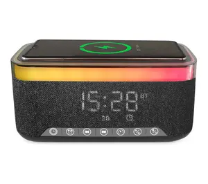 Sungale Alarm Clock Speaker with Wireless Charger