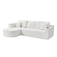 White Fur L Shape Left