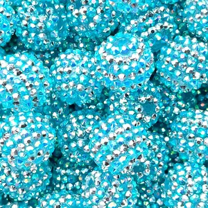 Aqua Girl Rhinestone Beads for Jewelry Making | Fancy Colorful Acrylic Beading Bling Bead DIY Craft Supplies