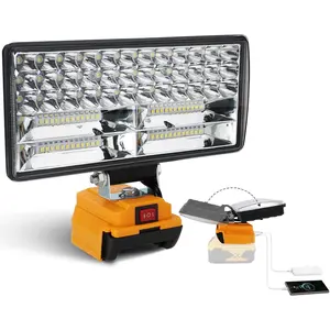 Cordless LED Work Light for  20V , 8" Portable LED Flood Light Flashlight, 2 Modes Brightness, 90W 9000LM, Low  Protection, USB & Type-C Ports, for Work Camping Outdoor(No )