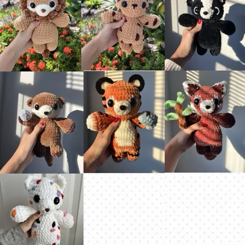 Handmade Crochet Animal Plush | Cute Stuffed Plushie | Soft Amigurumi | Multiple Animal Options