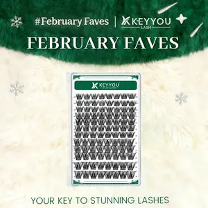 KEYYOU DIY Lash Clusters 8-14MIX Volume Lash Extension Waterproof Long-Lasting Eyelashes Extensions D Curl Easy to Use for Beginners TikTok Shop FebruaryFaves