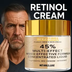 Men's Hydrating Cream with Retinol, Collagen, and Ha, Deep Moisturizing Formula, Suitable for All Skin Types, Korean Skincare, Facial Care
