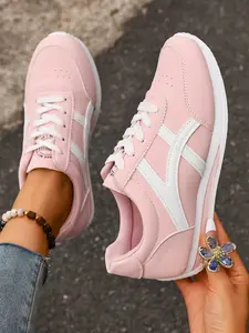 Women's Spring 2026 New Arrival Versatile Lace-Up Student Running Shoes, Low Top Casual Agony Shoes, Perfect for Everyday Wear