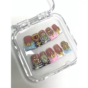 10PCS 3D Duck Collections  Reusable Handmade Press-On Nails – Acrylic REUSABLE 3D Gel Summer 2025/Prom